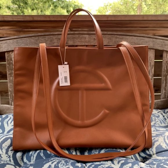 Telfar Large Shopping Tote Tan Vegan Leather Every
